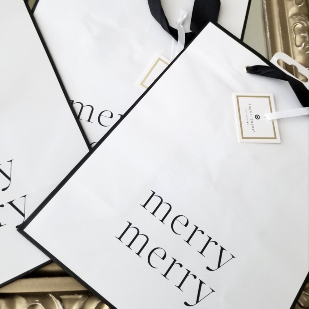 ❗Sugar Paper White Black Trim Gift Bag Bundle❗